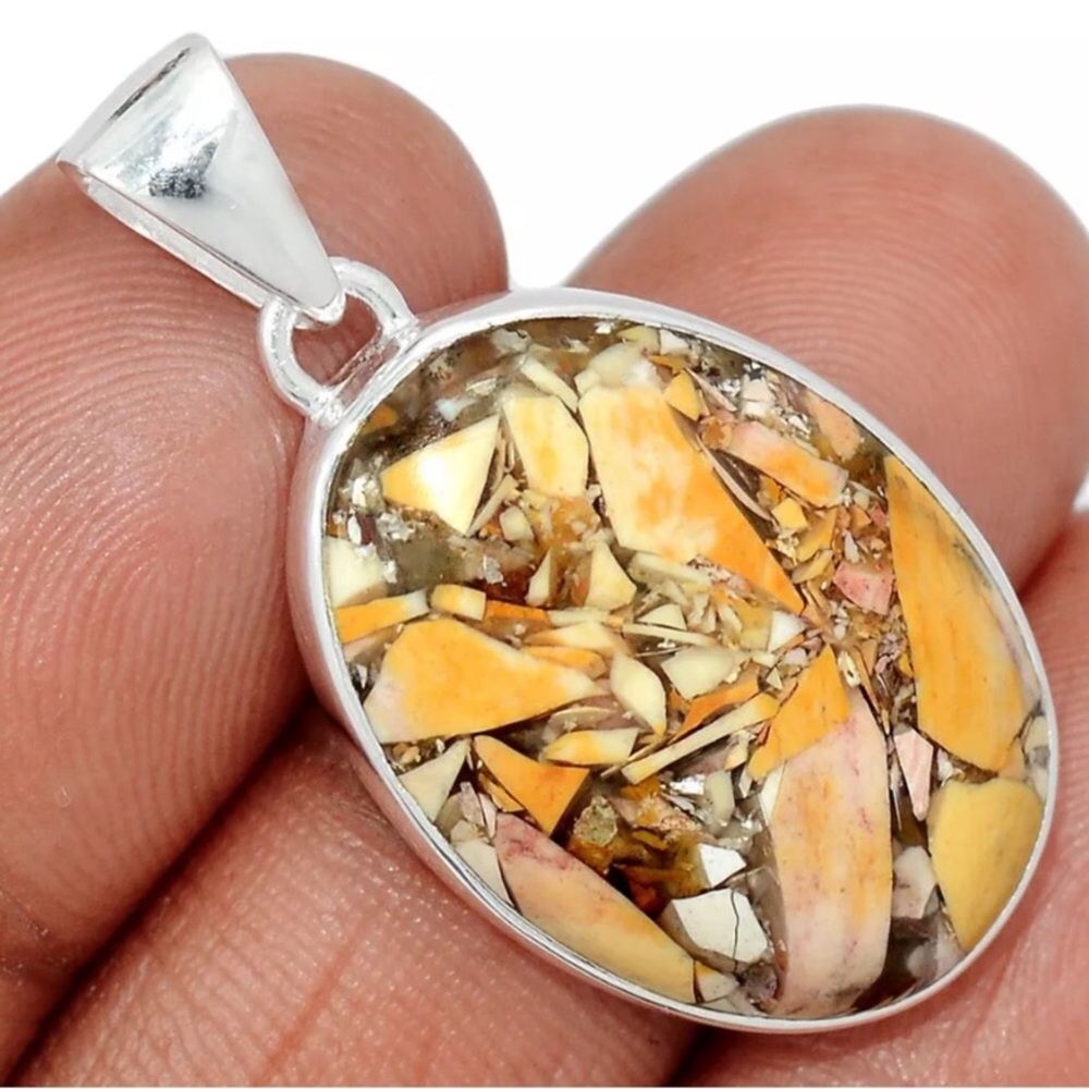 Breccaited Mookaite set in 925 Sterling Silver